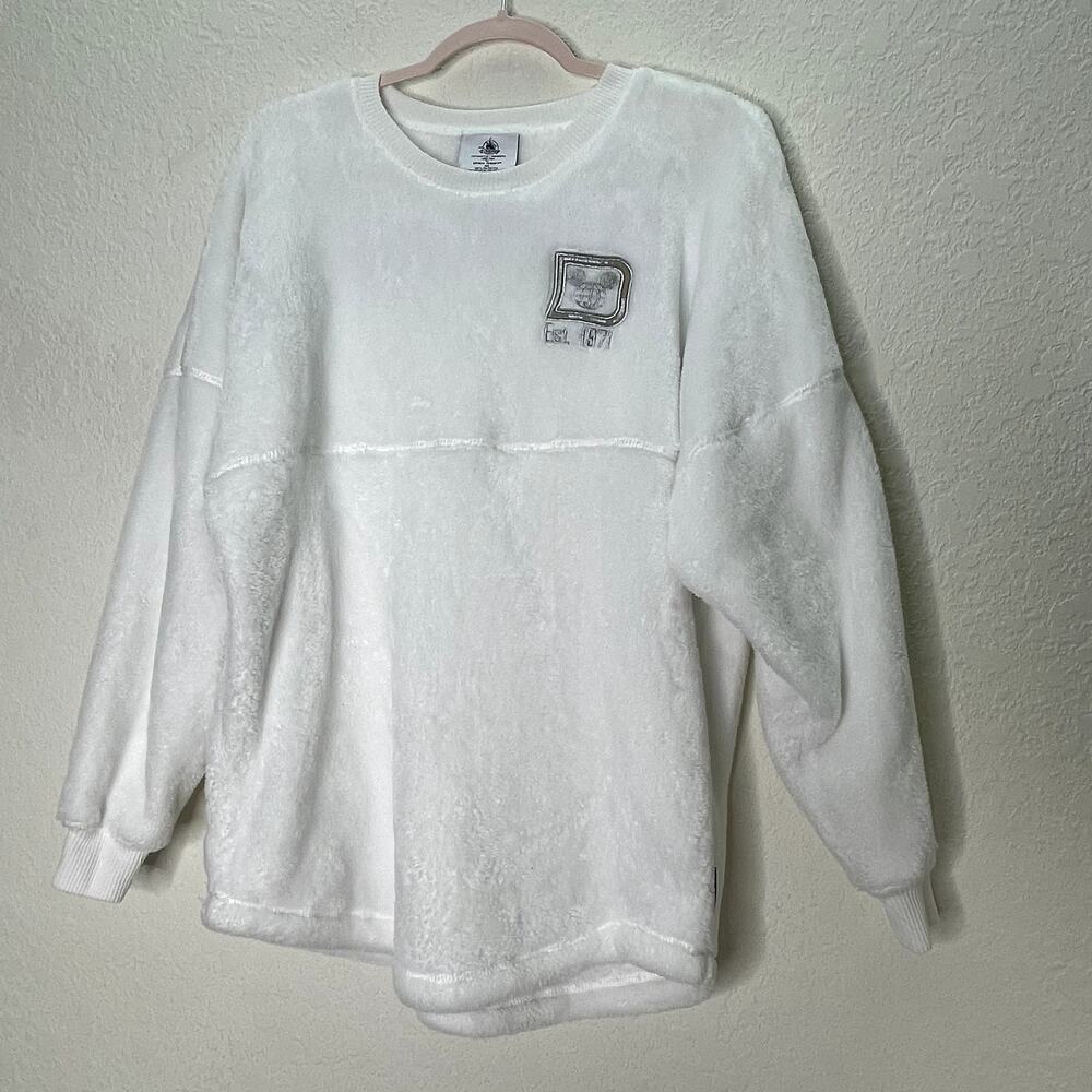 Disney Parks Spirit Jersey Walt Disney World White Sherpa Fleece Pullover M